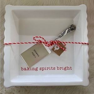 NEW MUD PIE Holiday ‘Baking Spirits Bright’ Brownie Baking Dish Serving Set